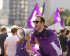 Volter with megaphone in crowd