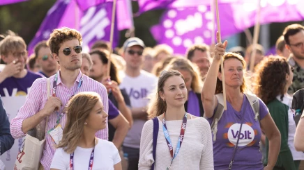 Group of Volters during a public action in Bucharest