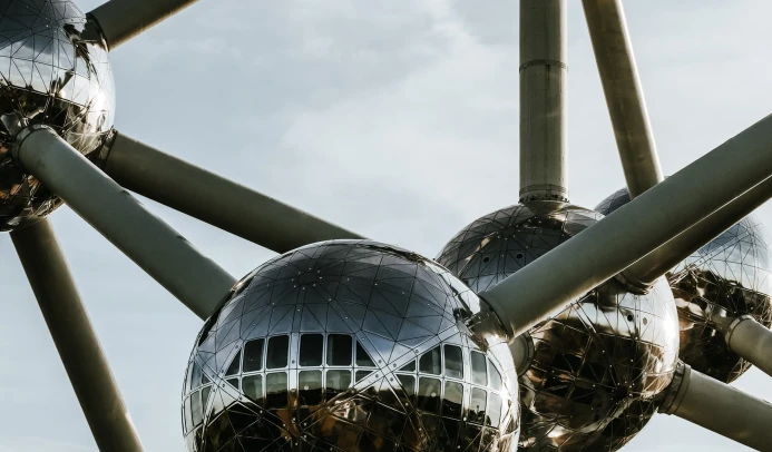 Close-up of Atomium in Brussels Capital Region